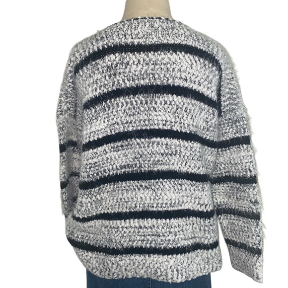 Calvin Klein Fuzzy Oversized Striped Sweater - Picture 2 of 3
